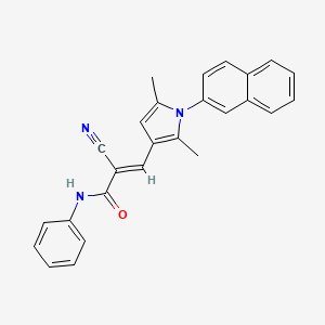 molecular formula C26H21N3O B5970485 (E)-2-cyano-3-(2,5-dimethyl-1-naphthalen-2-ylpyrrol-3-yl)-N-phenylprop-2-enamide 