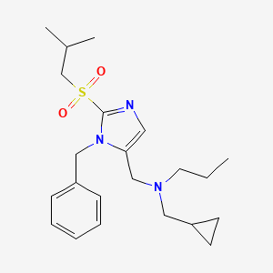 molecular formula C22H33N3O2S B5970531 N-[[3-benzyl-2-(2-methylpropylsulfonyl)imidazol-4-yl]methyl]-N-(cyclopropylmethyl)propan-1-amine 