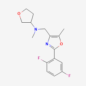 molecular formula C16H18F2N2O2 B5970609 N-[[2-(2,5-difluorophenyl)-5-methyl-1,3-oxazol-4-yl]methyl]-N-methyloxolan-3-amine 
