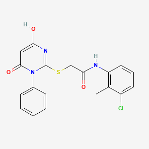 molecular formula C19H16ClN3O3S B5970679 N-(3-chloro-2-methylphenyl)-2-(4-hydroxy-6-oxo-1-phenylpyrimidin-2-yl)sulfanylacetamide 