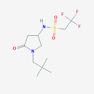molecular formula C11H19F3N2O3S B5970784 N-[1-(2,2-dimethylpropyl)-5-oxopyrrolidin-3-yl]-2,2,2-trifluoroethanesulfonamide 