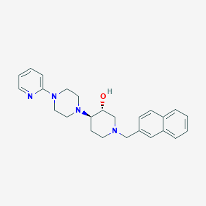 molecular formula C25H30N4O B5970873 (3R,4R)-1-(naphthalen-2-ylmethyl)-4-(4-pyridin-2-ylpiperazin-1-yl)piperidin-3-ol 