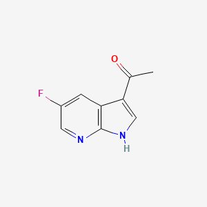molecular formula C9H7FN2O B597088 1-(5-Fluoro-1H-pyrrolo[2,3-b]pyridin-3-yl)ethanone CAS No. 1256835-84-3