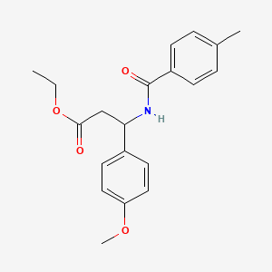 molecular formula C20H23NO4 B5970904 ETHYL 3-(4-METHOXYPHENYL)-3-[(4-METHYLPHENYL)FORMAMIDO]PROPANOATE 