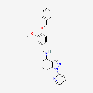 molecular formula C27H28N4O2 B5970937 N-[(3-methoxy-4-phenylmethoxyphenyl)methyl]-1-pyridin-2-yl-4,5,6,7-tetrahydroindazol-4-amine 