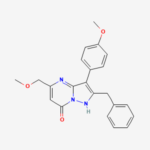 molecular formula C22H21N3O3 B5970959 2-benzyl-5-(methoxymethyl)-3-(4-methoxyphenyl)-1H-pyrazolo[1,5-a]pyrimidin-7-one 