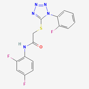 molecular formula C15H10F3N5OS B5970990 N-(2,4-DIFLUOROPHENYL)-2-{[1-(2-FLUOROPHENYL)-1H-1,2,3,4-TETRAZOL-5-YL]SULFANYL}ACETAMIDE 