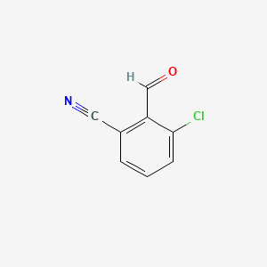 molecular formula C8H4ClNO B597101 3-Chloro-2-formylbenzonitrile CAS No. 1256561-76-8