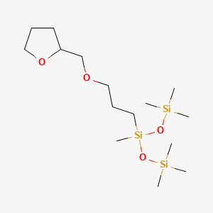 molecular formula C15H36O4Si3 B597103 Trimethyl-[methyl-[3-(oxolan-2-ylmethoxy)propyl]-trimethylsilyloxysilyl]oxysilane CAS No. 1361237-41-3