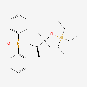 molecular formula C24H37O2PSi B597104 Phosphine oxide, [(2R)-2,3-dimethyl-3-[(triethylsilyl)oxy]butyl]diphenyl- CAS No. 1227926-70-6