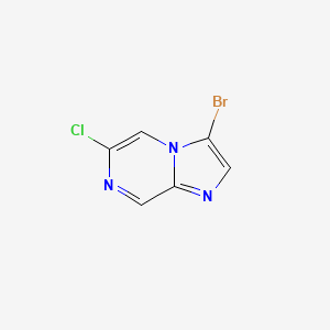 molecular formula C6H3BrClN3 B597116 3-Bromo-6-chloroimidazo[1,2-a]pyrazine CAS No. 1214875-36-1