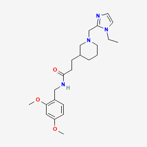 molecular formula C23H34N4O3 B5971243 N-[(2,4-dimethoxyphenyl)methyl]-3-[1-[(1-ethylimidazol-2-yl)methyl]piperidin-3-yl]propanamide 