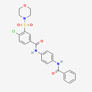 molecular formula C24H22ClN3O5S B5971267 N-(4-benzamidophenyl)-4-chloro-3-morpholin-4-ylsulfonylbenzamide 