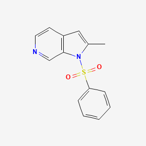 molecular formula C14H12N2O2S B597128 1-(Phenylsulfonyl)-2-methyl-6-azaindole CAS No. 1227270-25-8