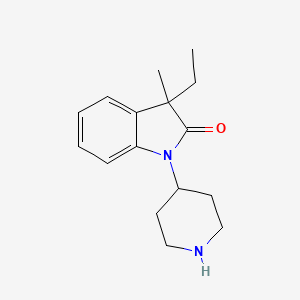molecular formula C16H22N2O B597136 3-Ethyl-3-methyl-1-(piperidin-4-yl)indolin-2-one CAS No. 1358667-47-6