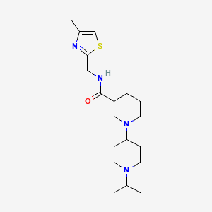 molecular formula C19H32N4OS B5971360 N-[(4-methyl-1,3-thiazol-2-yl)methyl]-1-(1-propan-2-ylpiperidin-4-yl)piperidine-3-carboxamide 
