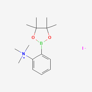 molecular formula C15H25BINO2 B597137 N,N,N-Trimethyl-2-(4,4,5,5-tetramethyl-1,3,2-dioxaborolan-2-yl)benzenaminium iodide CAS No. 1218791-40-2
