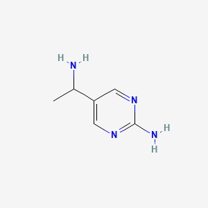 molecular formula C6H10N4 B597142 5-(1-Aminoethyl)pyrimidin-2-amine CAS No. 1208514-29-7