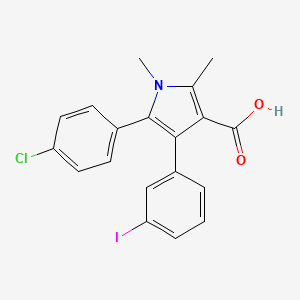5-(4-Chlorophenyl)-4-(3-iodophenyl)-1,2-dimethylpyrrole-3-carboxylic acid