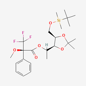 Benzeneacetic acid, a-methoxy-a-(trifluoromethyl)-, 1-[5-[[[(1,1-dimethylethyl)dimethylsilyl]oxy]methyl]-2,2-dimethyl-1,3-dioxo lan-4-yl]ethyl ester, [4S-[4a[S*(S*)],5b]]-