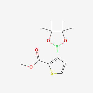 molecular formula C12H17BO4S B597169 Methyl 3-(4,4,5,5-tetramethyl-1,3,2-dioxaborolan-2-yl)thiophene-2-carboxylate CAS No. 1227664-10-9