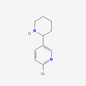 molecular formula C10H13BrN2 B597190 2-Bromo-5-(piperidin-2-yl)pyridine CAS No. 1270360-24-1