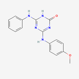 molecular formula C16H15N5O2 B5972108 4-[(4-methoxyphenyl)amino]-6-(phenylamino)-1H-1,3,5-triazin-2-one 