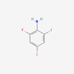 molecular formula C6H4FI2N B597224 2-Fluoro-4,6-diiodoaniline CAS No. 1301739-25-2