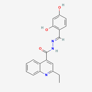 molecular formula C19H17N3O3 B5972269 N'-[(E)-(2,4-DIHYDROXYPHENYL)METHYLIDENE]-2-ETHYLQUINOLINE-4-CARBOHYDRAZIDE 