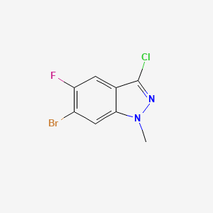 molecular formula C8H5BrClFN2 B597227 6-Bromo-3-chloro-5-fluoro-1-methyl-1H-indazole CAS No. 1286734-93-7