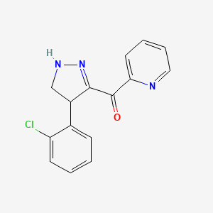 molecular formula C15H12ClN3O B5972290 [4-(2-chlorophenyl)-4,5-dihydro-1H-pyrazol-3-yl]-pyridin-2-ylmethanone 