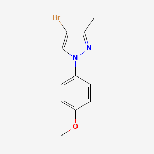 molecular formula C11H11BrN2O B597231 4-Bromo-1-(4-methoxyphenyl)-3-methyl-1H-pyrazole CAS No. 1252572-62-5