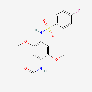 molecular formula C16H17FN2O5S B5972310 N-[4-[(4-fluorophenyl)sulfonylamino]-2,5-dimethoxyphenyl]acetamide 