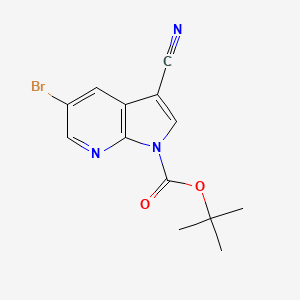 molecular formula C13H12BrN3O2 B597232 tert-Butyl 5-bromo-3-cyano-1H-pyrrolo[2,3-b]pyridine-1-carboxylate CAS No. 1207625-55-5