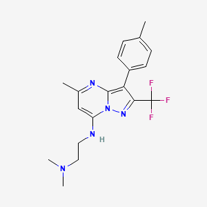 molecular formula C19H22F3N5 B5972466 N,N-dimethyl-N'-[5-methyl-3-(4-methylphenyl)-2-(trifluoromethyl)pyrazolo[1,5-a]pyrimidin-7-yl]ethane-1,2-diamine 