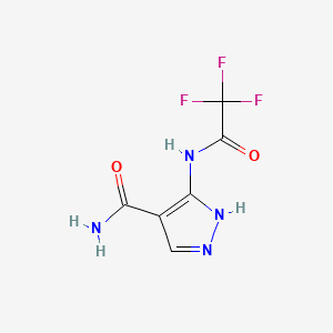 molecular formula C6H5F3N4O2 B597252 5-(2,2,2-Trifluoroacetamido)-1H-pyrazole-4-carboxamide CAS No. 1671-03-0