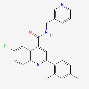 molecular formula C24H20ClN3O B5972587 6-chloro-2-(2,4-dimethylphenyl)-N-(pyridin-3-ylmethyl)quinoline-4-carboxamide 