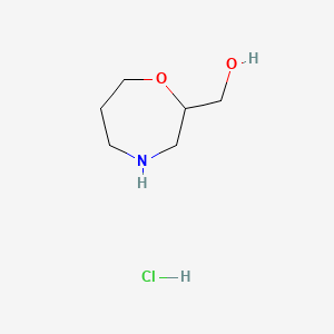 molecular formula C6H14ClNO2 B597259 (1,4-Oxazepan-2-yl)methanol hydrochloride CAS No. 1207194-51-1