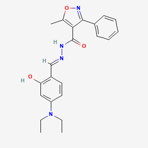 molecular formula C22H24N4O3 B5972604 N-[(E)-[4-(diethylamino)-2-hydroxyphenyl]methylideneamino]-5-methyl-3-phenyl-1,2-oxazole-4-carboxamide 
