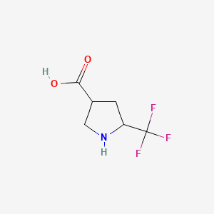 molecular formula C6H8F3NO2 B597261 5-(Trifluoromethyl)pyrrolidine-3-carboxylic acid CAS No. 1251923-72-4