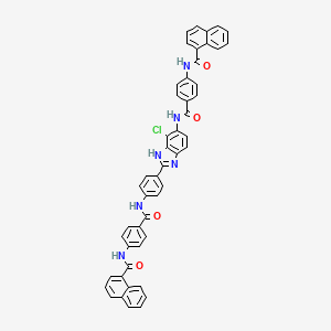 molecular formula C49H33ClN6O4 B5972653 N-[4-[[4-[7-chloro-6-[[4-(naphthalene-1-carbonylamino)benzoyl]amino]-1H-benzimidazol-2-yl]phenyl]carbamoyl]phenyl]naphthalene-1-carboxamide 