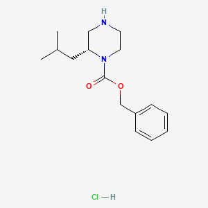 molecular formula C16H25ClN2O2 B597275 (R)-Benzyl 2-isobutylpiperazine-1-carboxylate hydrochloride CAS No. 1217844-65-9