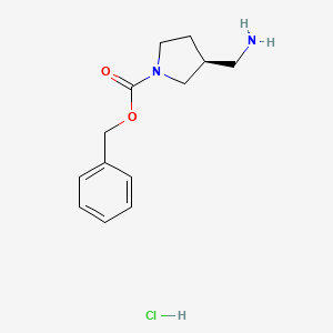 molecular formula C13H19ClN2O2 B597280 (S)-Benzyl 3-(aminomethyl)pyrrolidine-1-carboxylate hydrochloride CAS No. 1217619-19-6