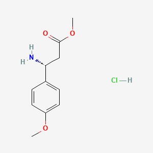 molecular formula C11H16ClNO3 B597282 (R)-Methyl 3-Amino-3-(4-methoxyphenyl)-propanoate Hydrochloride CAS No. 134781-82-1