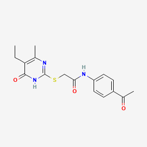 molecular formula C17H19N3O3S B5972830 N~1~-(4-ACETYLPHENYL)-2-[(5-ETHYL-4-HYDROXY-6-METHYL-2-PYRIMIDINYL)SULFANYL]ACETAMIDE 