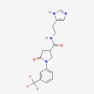 molecular formula C17H17F3N4O2 B5972875 N-[2-(1H-imidazol-4-yl)ethyl]-5-oxo-1-[3-(trifluoromethyl)phenyl]pyrrolidine-3-carboxamide 