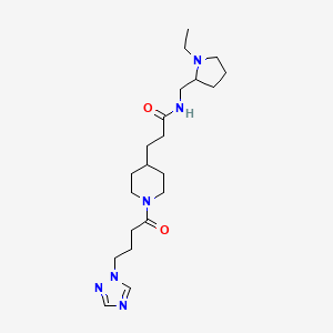 molecular formula C21H36N6O2 B5972911 N-[(1-ethylpyrrolidin-2-yl)methyl]-3-[1-[4-(1,2,4-triazol-1-yl)butanoyl]piperidin-4-yl]propanamide 