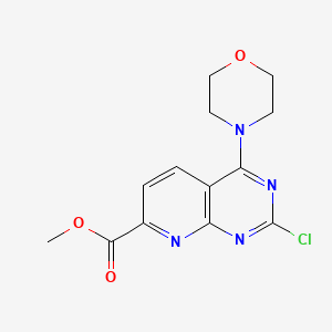 molecular formula C13H13ClN4O3 B597294 Methyl 2-chloro-4-morpholinopyrido[2,3-d]pyrimidine-7-carboxylate CAS No. 1227958-54-4