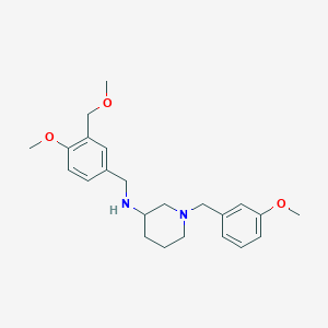 molecular formula C23H32N2O3 B5972947 N-[[4-methoxy-3-(methoxymethyl)phenyl]methyl]-1-[(3-methoxyphenyl)methyl]piperidin-3-amine 
