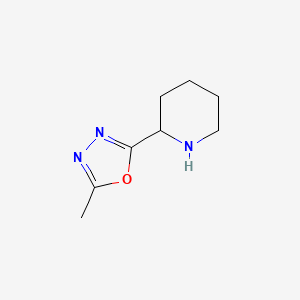 molecular formula C8H13N3O B597299 2-Methyl-5-(piperidin-2-yl)-1,3,4-oxadiazole CAS No. 1216213-45-4